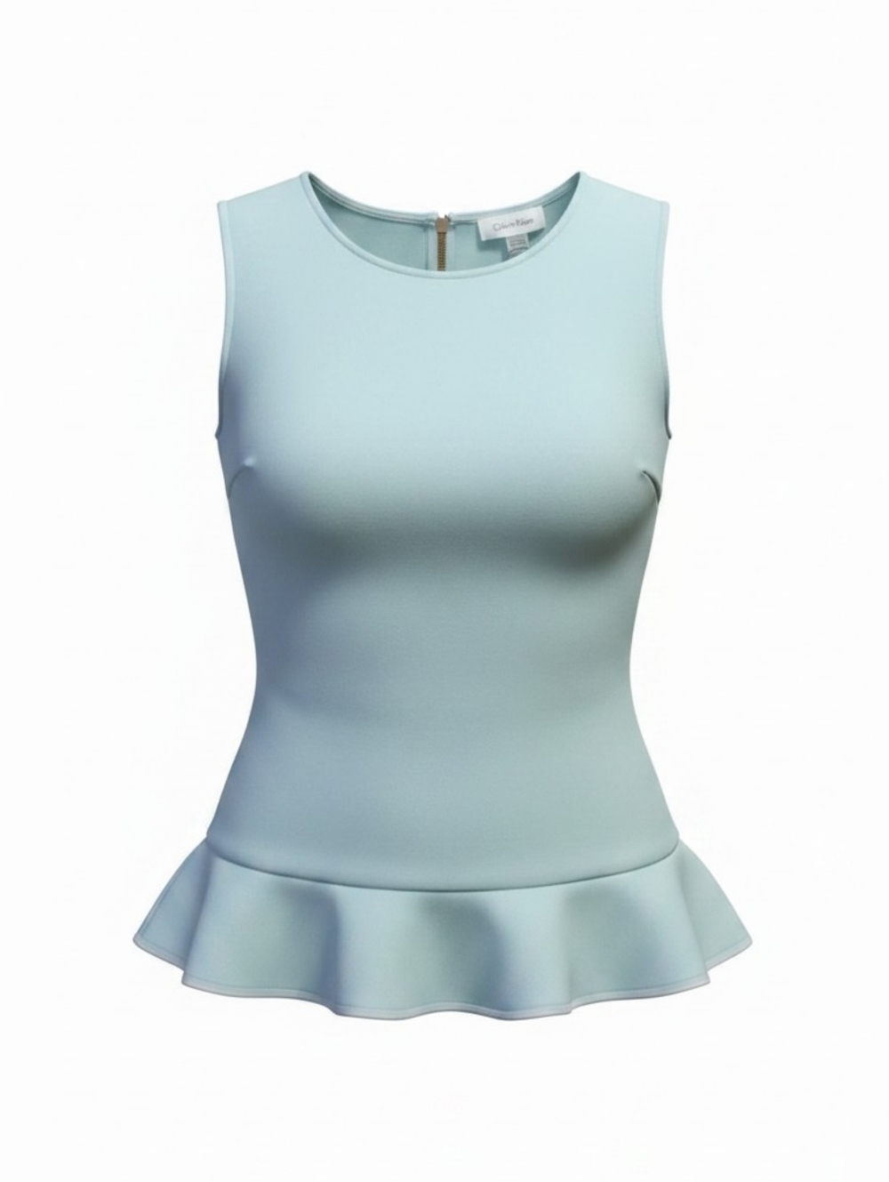 Calvin Klein Peplum Blue Sleeveless Blouse